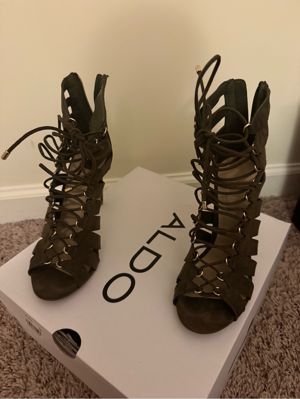 ALDO Olive Lace-Up Gladiator Heels